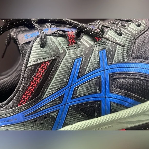 EUC - ASICS Men's Gel-Venture 9 Running Shoes Black/Tuna Blue Size:11.5 Ex-Wide - Picture 4 of 16